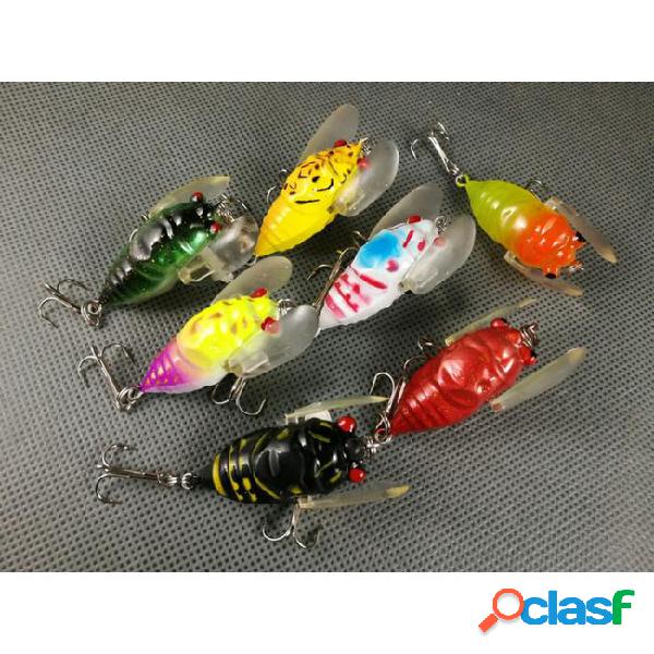 Lot35 topwater fishing lures insect hook bass 6.4g