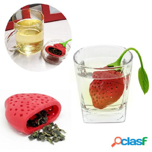 Lovely fruit strawberry shape silicone tea strainer herbal