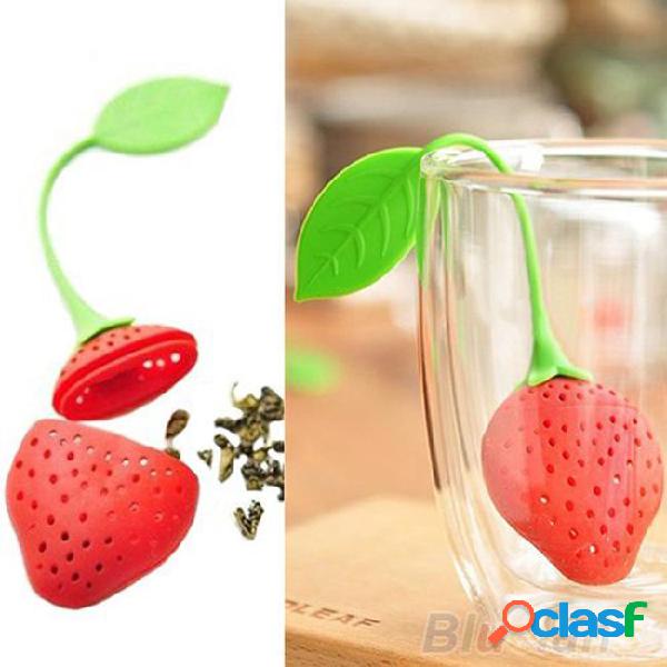 Lovely mini silicone strawberry tea desgin food grade
