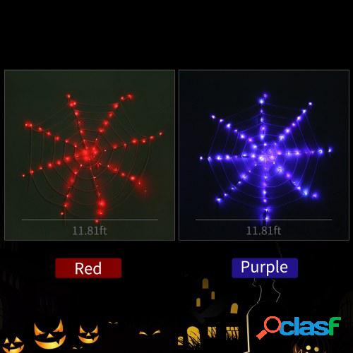 Luces de tela de araña de Halloween de 12 pies 120LED Luces