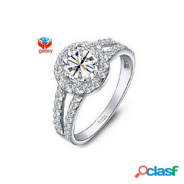 Luxury sparkling wedding rings for women 925 sterling silver