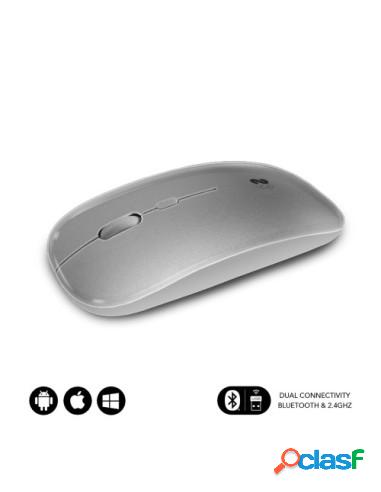 MOUSE SUBBLIM WIRELESS BLUETOOTH DUAL FLAT SILVER