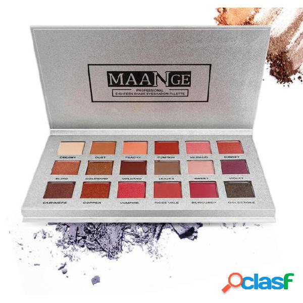 Maange 18-color eyeshadow combine with matte and pearly and