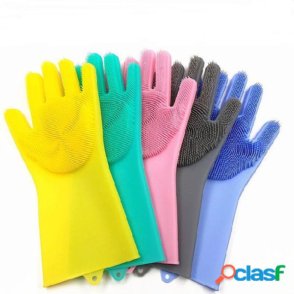 Magic bowl cleaning brush silicone gloves reusable household