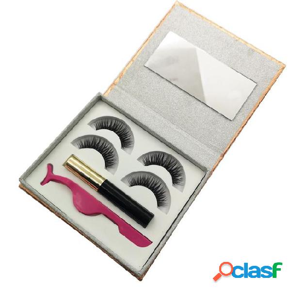 Magnetic eyeliner and 3d magnetic eyelash reusable synthetic