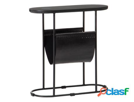 Mesa auxiliar CYRINE,estructura de metal, marmol y revistero