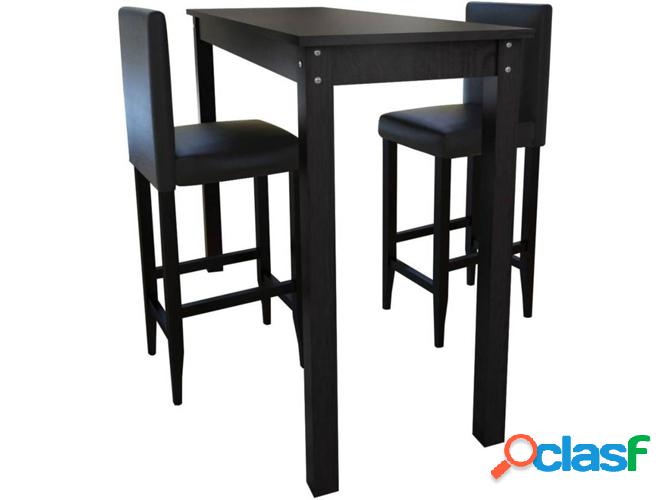 Mesa bar VIDAXL 2 Sillas bar negro