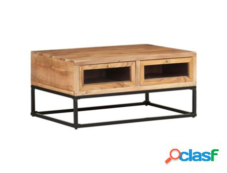 Mesa de Centro VIDAXL (Marrón - Madera de Acacia - 90 x 60