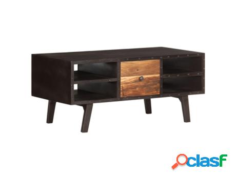 Mesa de Centro VIDAXL (Negro - Madera - 100 x 50 x 45 cm)