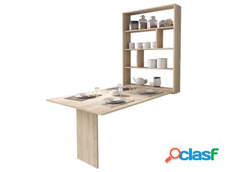 Mesa de Comedor SELSEY Espigo Roble sonoma (84.4 x 134.2 x