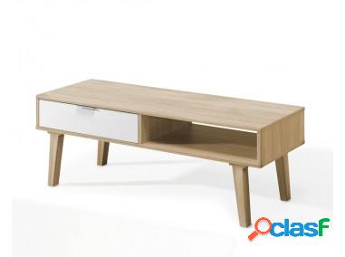 Mesa de centro con 1 cajón 2275 Roble/Blanco - Mesas de