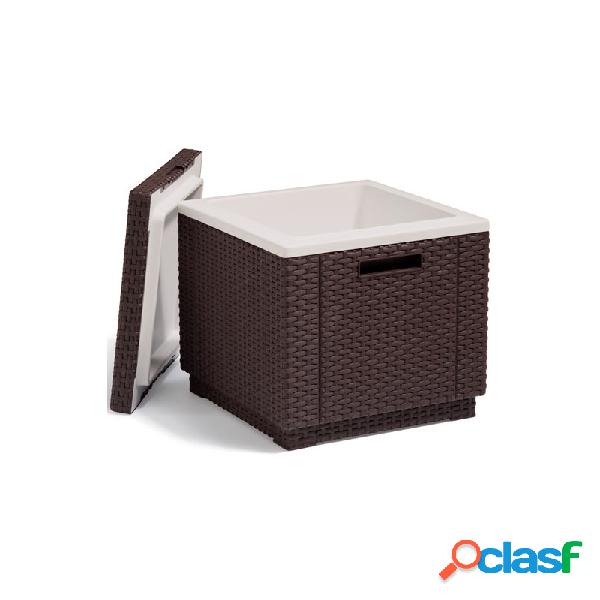 Mesa nevera ratan resina ice cube marron