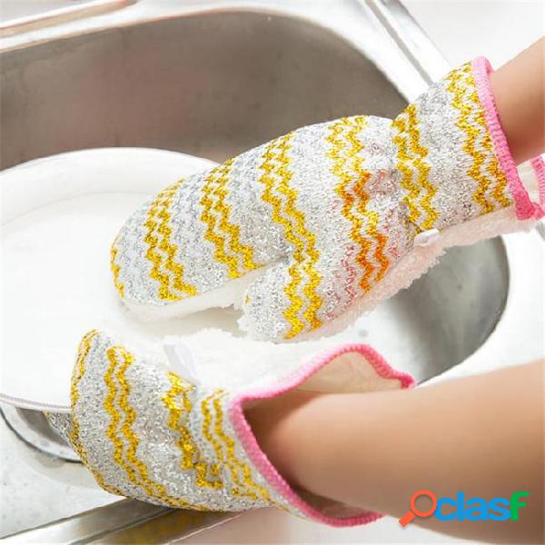 Microfiber practical cleaning glove kitchen dishes bowls