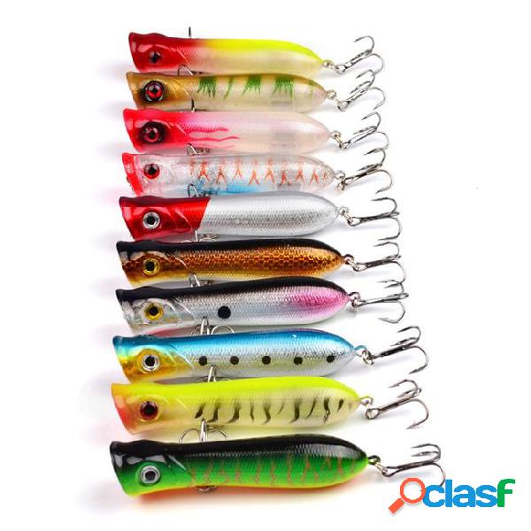 Mixed 10 color 8cm 11.7g popper hard baits & lures 6# hook