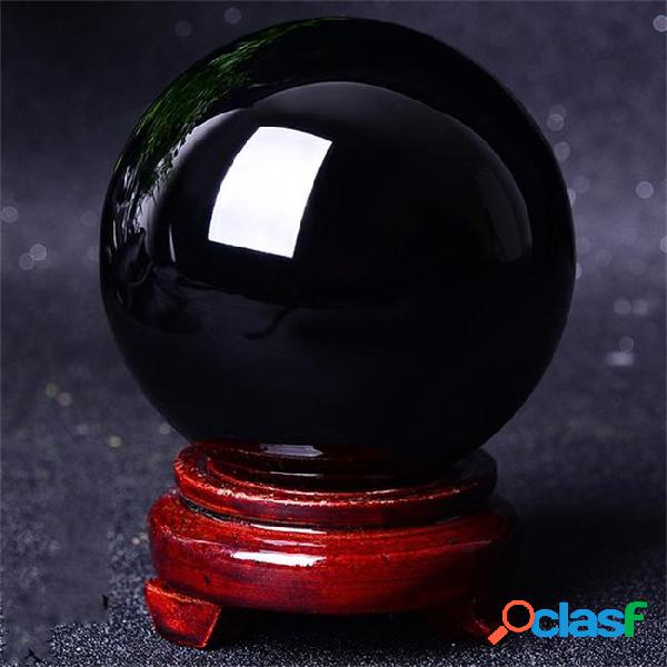 Modern natural black obsidian sphere crystal ball healing