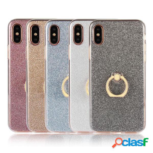 More color glitter case for iphone x with ring holder