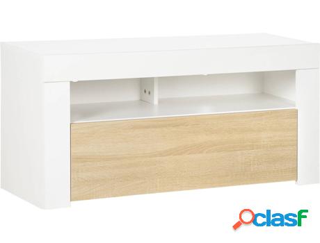 Mueble de TV HOMCOM (100X35X48,4 Cm - Blanco)