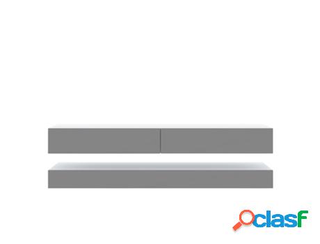 Mueble de TV SELSEY Hylia Blanco, Gris (140 x 45 x 34)