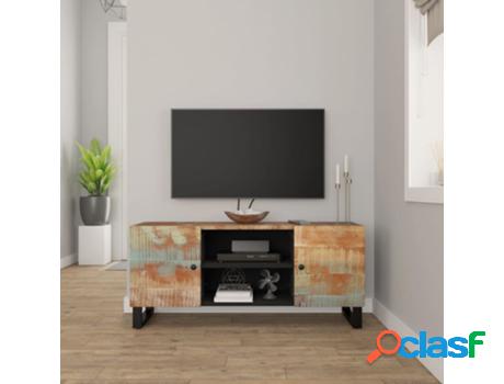 Mueble de TV VIDAXL (Negro - Madera Reciclada - 105 x 33 x