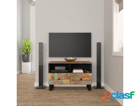 Mueble de TV VIDAXL (Negro - Madera Reciclada - 70 x 33 x 46