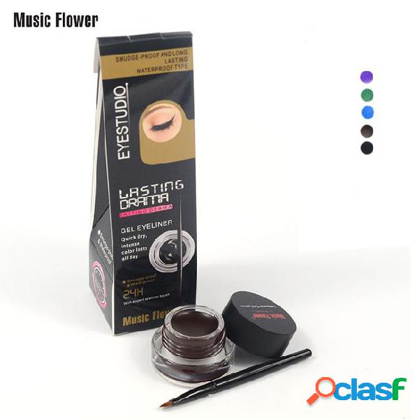 Music flower brand black waterproof eyeliner gel makeup