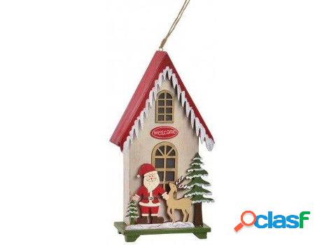 Navidad HOGAR Y MÁS Casa De Madera Para Colgar Con Luce Led