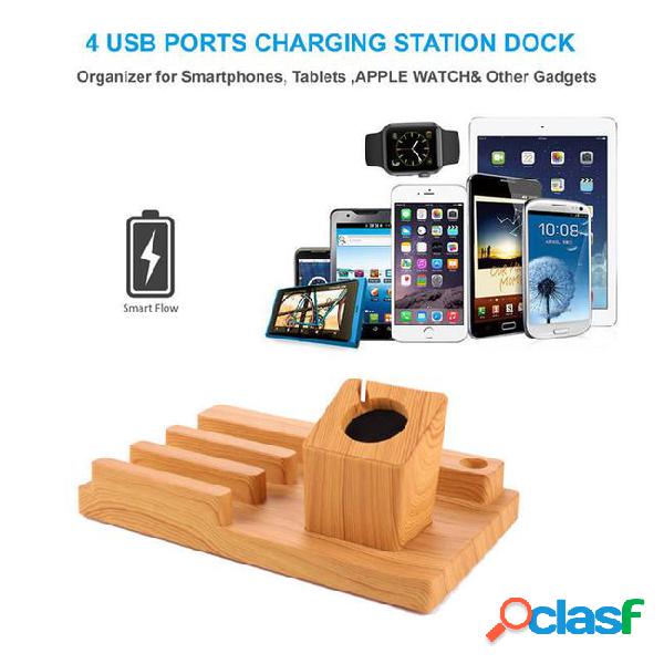 New 4 port usb charging station dock organizer smartphones