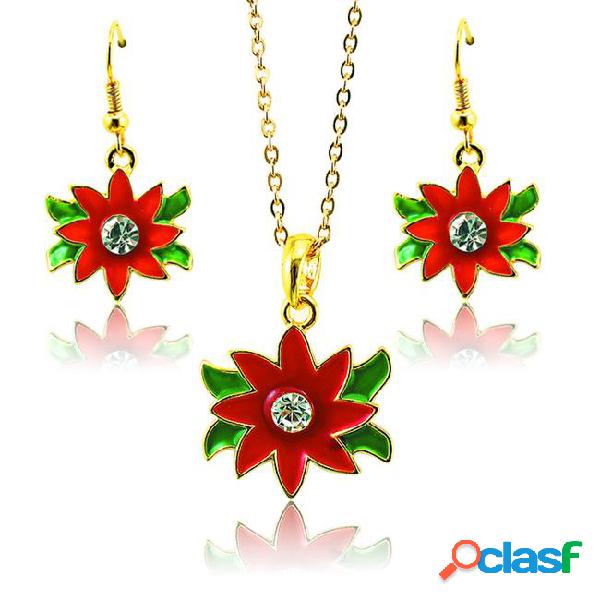 New arrival fashion jewelry sets gold plated rhinestone red