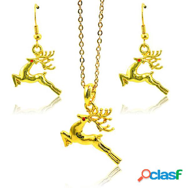 New arrival fashion jewelry sets gold plated sika deer