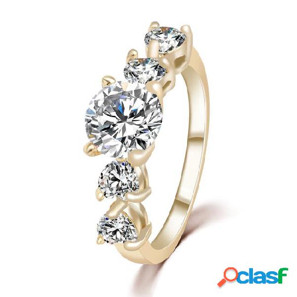 New arrival gold platinum plated crystal ring alloy
