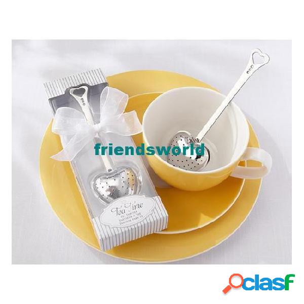 New arrivel tea time heart tea infuser spoon with white gift