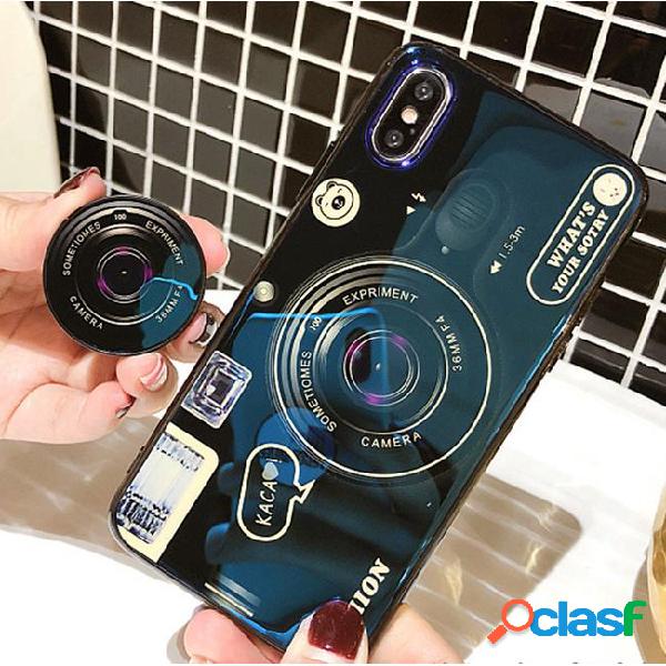 New blue light retro camera soft tpu phone case cover with