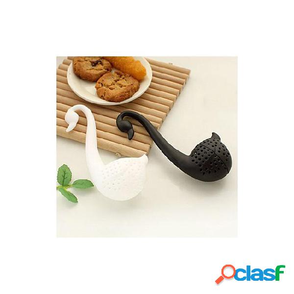 New cute swan spoon tea strainer infuser teaspoon filter