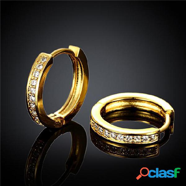 New design 18k gold plated swiss cz diamond hoop earrings