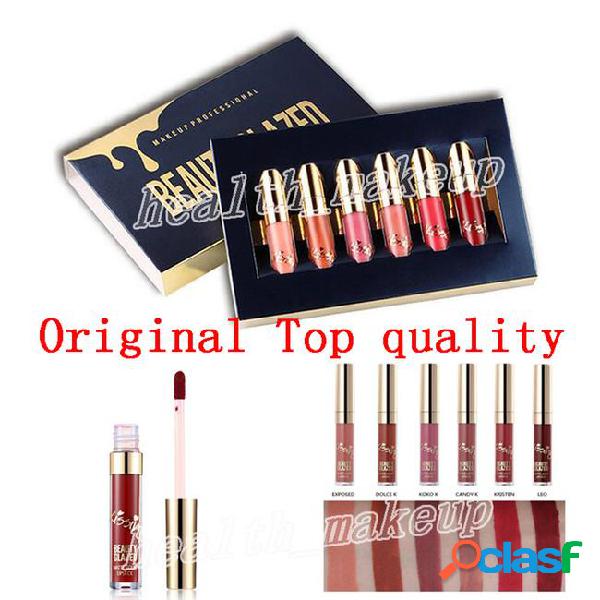 New makeup lipstick original beauty glazed gold 6pcs set
