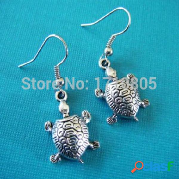 New style hot 50pair/lot ancient silver cute sea turtle