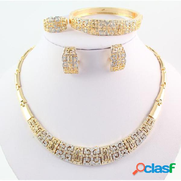 New vintage gold necklace bracelet ring earring fashion full