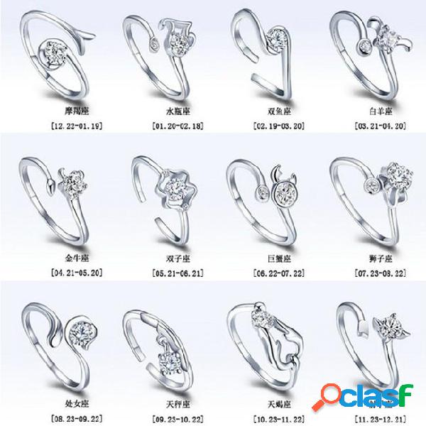 Newest 925 sterling silver zodiac opening ring wholesale leo