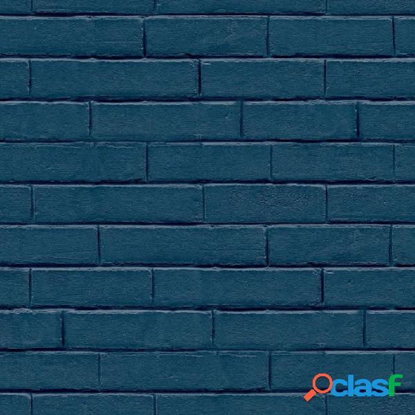 Noordwand Good Vibes Papel de pared Brick Wall azul