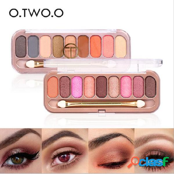 O.two.o 9 colors palette eyeshadow with double headed brush