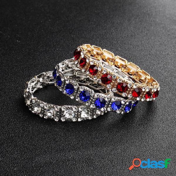 One row bridal bracelets elastic charm dazzling rhinestones