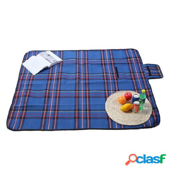 Outdoor beach folding camping mat plaid waterproof pvc