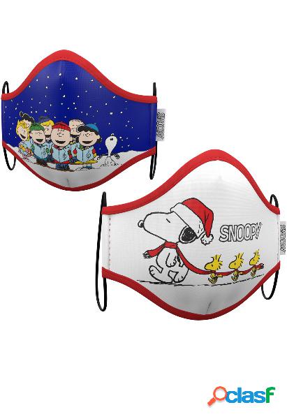 Pack 2 Mascarillas de Tela Snoopy™ Navidad adulto