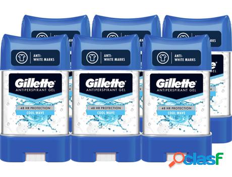 Pack de 6 Antitranspirantes GILLETTE Stick Clear Gel Cool