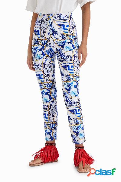 Pantalón slim estampado Stella Jean - BLUE - XL