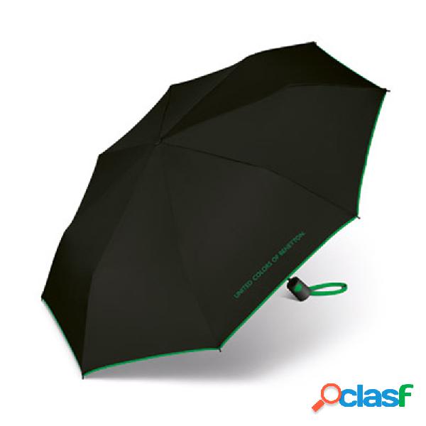 Paraguas plegable benetton automatico negro-verde