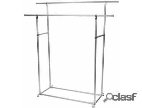 Percha PEREL Doble (Plateado - Metal - 145x50x155 cm)