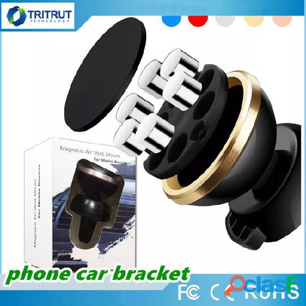 Phone car bracket 360 degree with 6 magnetic-iron magnetic