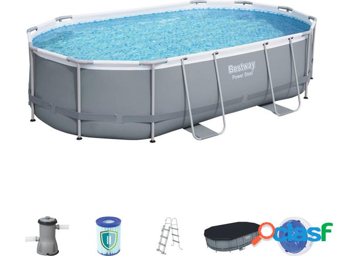 Piscina Tubular BESTWAY Power Gris (488x305x107cm)