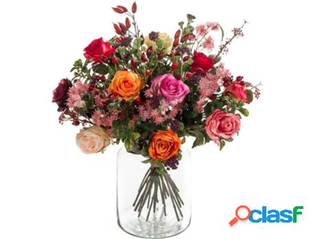 Planta Artificial EMERALD Flame Roses (Multicolor - 45x5 cm)